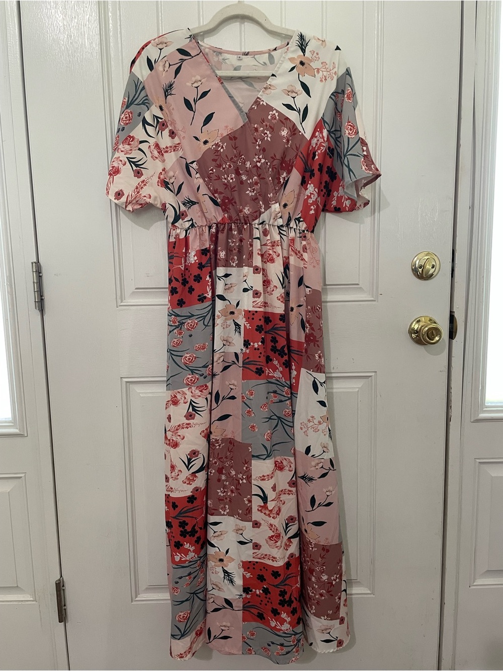Floral Patchwork Maxi Dress Pologram Roolee